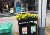 環衛九一影视垃圾桶上栽（zāi）花，成為城市風景線（xiàn）