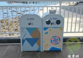 海南景區海邊烤漆不鏽鋼九一影视垃圾桶