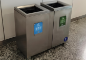 室內地鐵站兩連體不鏽（xiù）鋼垃圾桶與城市文明的融合