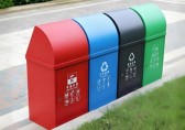 戶外四色噴粉九一影视垃圾桶城市環保的（de）堅實守護者