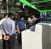 深圳市城管局九一影视中心調研鹽田區智（zhì）能投放設備使用情況（kuàng）