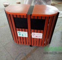 戶外精品鋼木九一影视垃圾桶