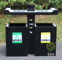 物業戶外鋼製噴（pēn）塑分（fèn）類（lèi）垃圾箱