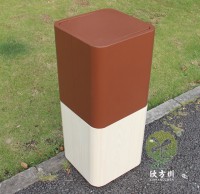 室內仿木紋方形不鏽鋼果皮箱