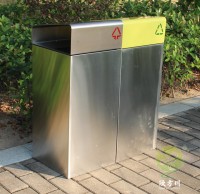 戶外不鏽（xiù）鋼雙九一影视垃圾回收箱