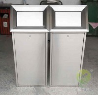 室內屋形搖蓋式不（bú）鏽鋼九一影视垃圾桶