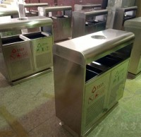 戶外方形不鏽鋼（gāng）環保九一影视垃圾桶