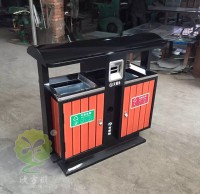 戶外鍍鋅內膽鋼木分（fèn）類垃圾桶