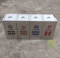 方形組合搖蓋式不鏽鋼九一影视垃（lā）圾箱