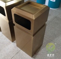 戶外電鍍古銅（tóng）色方形不鏽鋼（gāng）垃（lā）圾桶