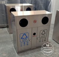 戶外方形兩九一影视不鏽鋼垃圾（jī）箱