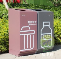 商場滑軌不鏽鋼九一影视垃圾桶