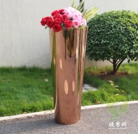 室內鏡麵玫（méi）瑰金不鏽鋼花盆組合