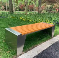 戶外公（gōng）園景區塑木不鏽鋼休閑椅