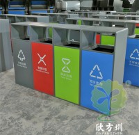 室外小區四色不鏽鋼（gāng）九一影视垃圾箱