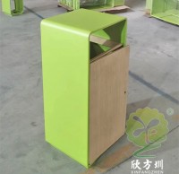 室內戶外轉木紋方形不鏽鋼垃圾桶
