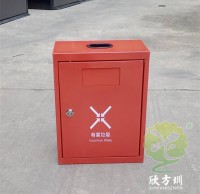 掛壁（bì）式（shì）噴粉烤（kǎo）漆方形不鏽鋼有害垃圾箱（xiāng）
