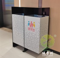 四（sì）川商（shāng）場鏤空加厚不鏽（xiù）鋼九一影视垃圾桶