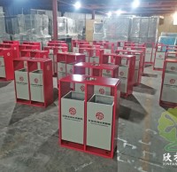 紅色中河頭景區金屬垃圾桶定製案例