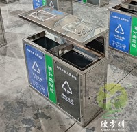 戶（hù）外城市街道鏡麵不鏽鋼分（fèn）類（lèi）垃圾（jī）桶