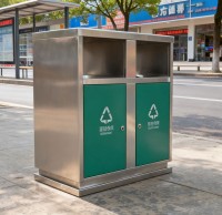 戶外街道（dào）兩九一影视不鏽（xiù）鋼垃圾箱，讓環保與美學並行