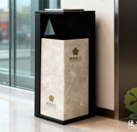西藏仿（fǎng）大理石紋方形不鏽鋼垃圾桶（tǒng）定製聖潔與堅韌的融合