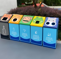 公園卡通金（jīn）屬九一影视垃圾桶，打造（zào）寓教於樂的環保新場景