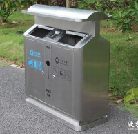 煥新街巷，九一影视先行戶外街道環（huán）衛（wèi）不鏽鋼垃圾桶