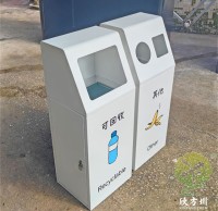 室內商用三色絲網印刷不鏽鋼分（fèn）類垃圾（jī）桶