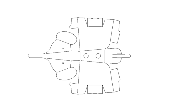 線切割折彎小象圖紙,線切割圖紙免費下載