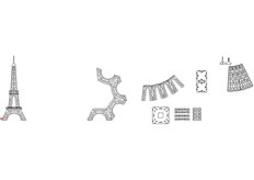 線切3D-埃菲爾鐵塔3,線切割圖紙免（miǎn）費下載