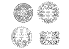 線切割（gē）2D-雙喜,線切割圖紙免費下載