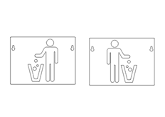 線切割2D-垃圾桶標示,線切割圖紙免費（fèi）下載